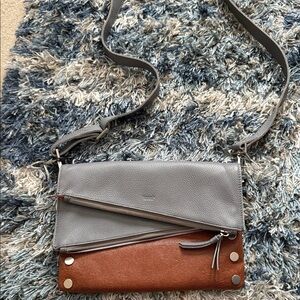 Hammitt Gray and Brown Leather Crossbody Bag